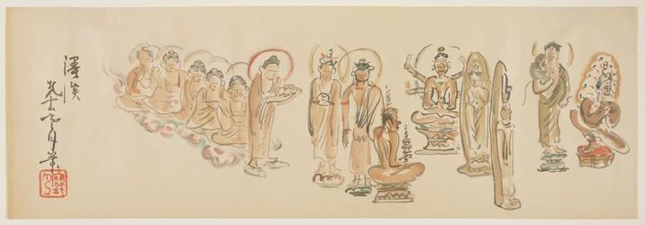 (caricaturas del templo Asakusa Kannon D), c. 1900